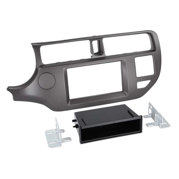 Adaptateur de façade 2-DIN avec vide poche Kia Rio 09/2011-> > anthracite