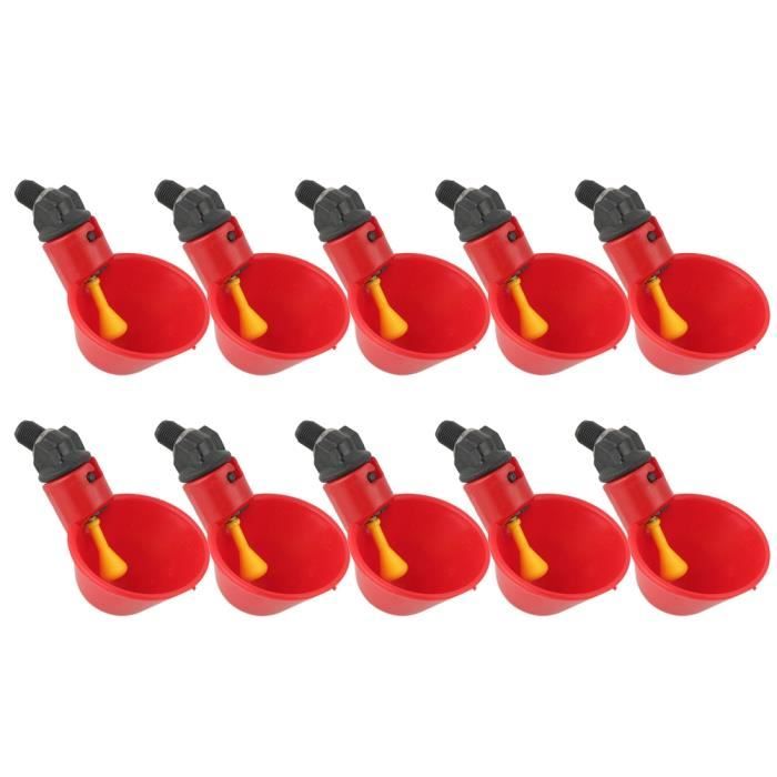 10 PCS Tasse Abreuvoir Distributeur Coupe Durable Eau Boire pour Poule Poulet Bétail