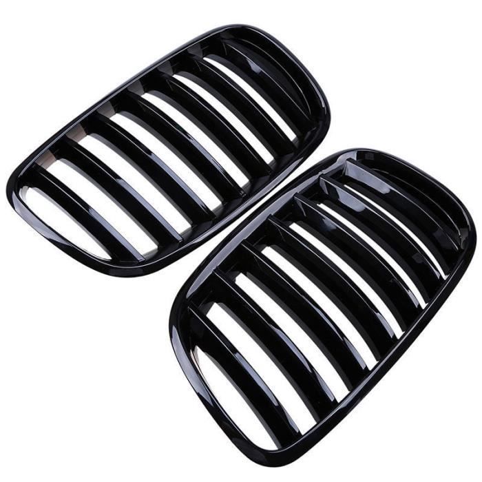 2 GRILLE DE CALANDRE NOIR GLOSSY BRILLANT BMW X5 E70 DE 03/2007 A 2013 ET X6 E71 DE 2008 A 2014