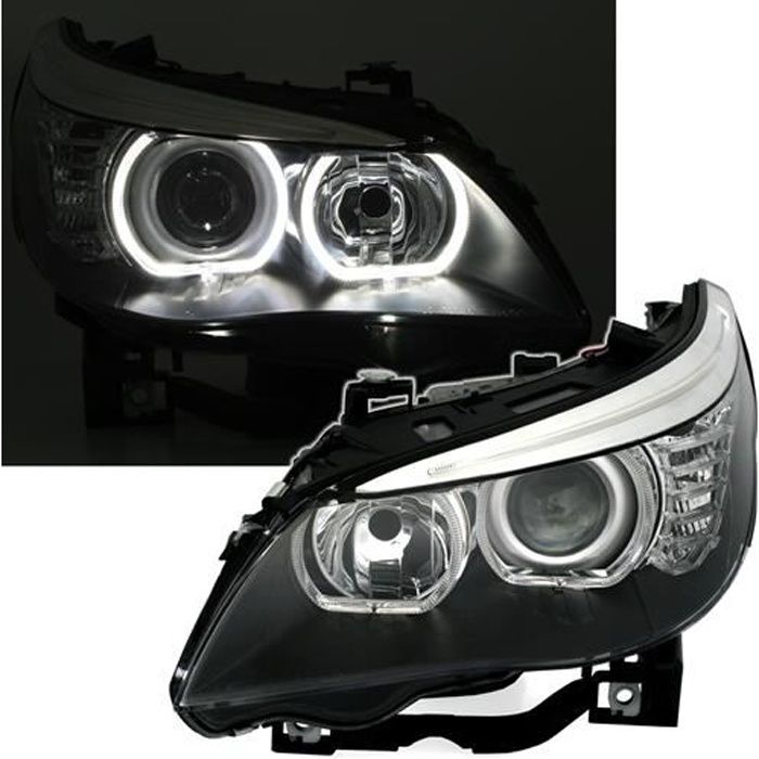 2 FEUX PHARE AVANT ANGEL EYES LED BMW SERIE 5 E60 E61