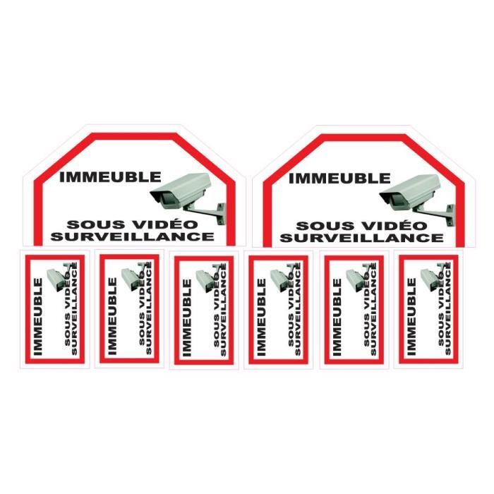 Lot de stickers vidéosurveillance -Immeuble-