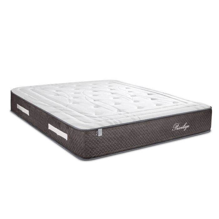 BELLECOUR - Matelas Privilège 180x200 cm - Ressorts ensachés - Soutien Ferme 180 x 200 cm Blanc