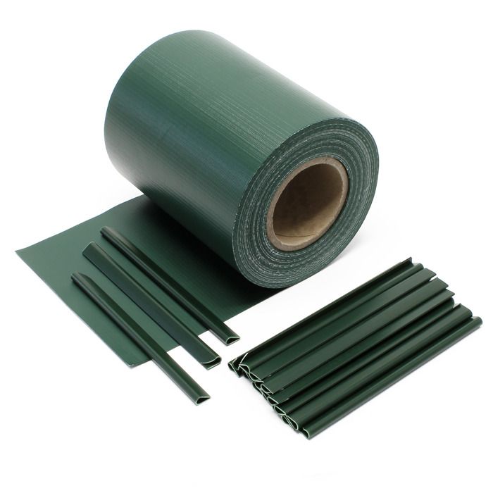 Brise-vue Rouleau vert, 35mx19cm PVC 650g-m², avec 20 clips,Protection visuelle Jardin - 61712