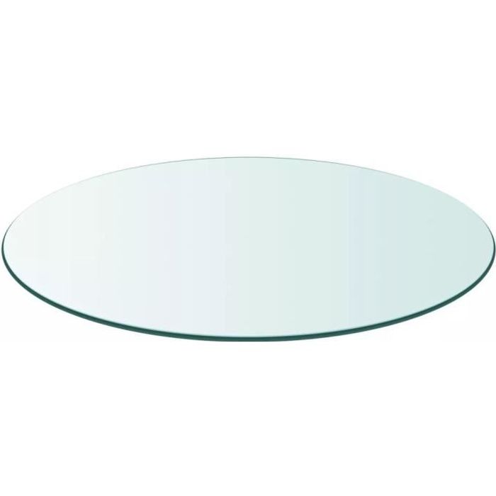 Plateau de Table Dessus de Table Ronde en Verre Trempé 400 mm