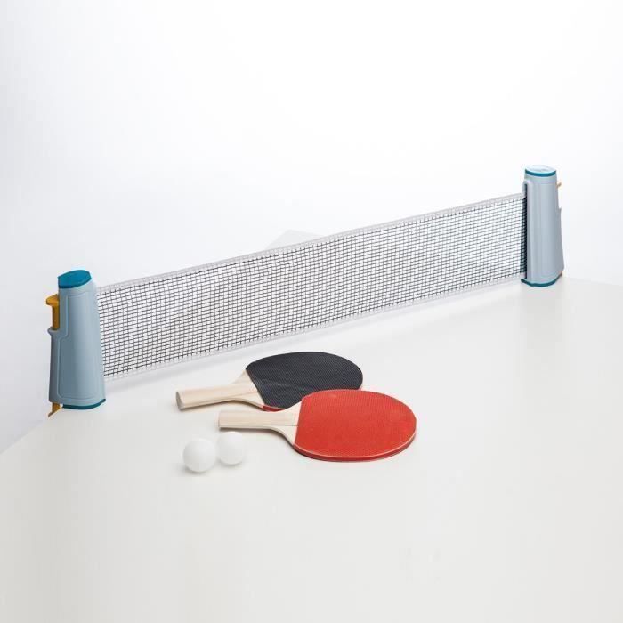 QN Set de Tennis de Table Portable- 2* Raquette + 2* Balle + 1* Net @4