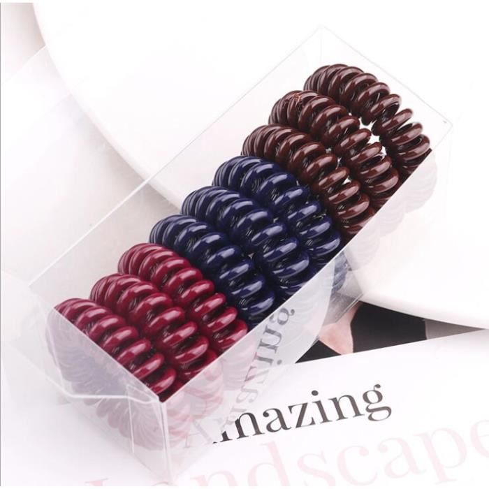 Anneau de téléphone pour femmes, bandes de cheveux avec boîte, bande de caoutchouc, accessoires pour cheveux, couleur bo*BF8864