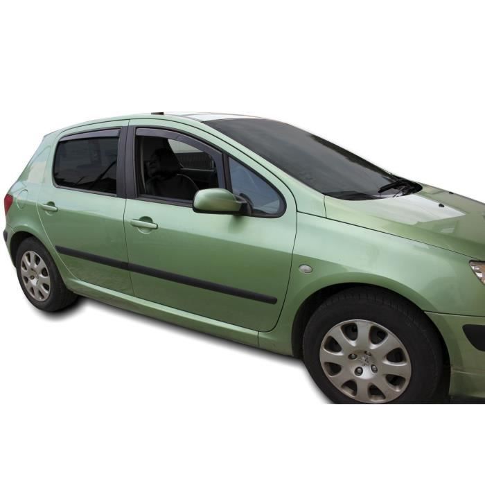 | Deflecteurs d'Air déflecteurs de vent Compatible avec Peugeot 307 2001-2007 5 Portes Hatchback 4 pièces
