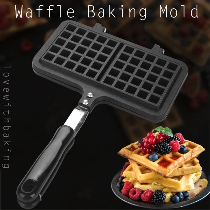 Outil de cuisson de gaufre, double tête ménage cuisine gaz antiadhésif gaufrier moule moule moule presse plaque outil de cuisson