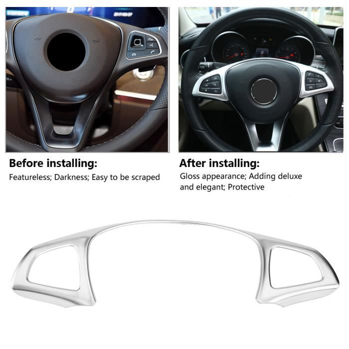 YOSOO Garniture de volant Autocollant décoratif de garniture de cadre de volant de voiture pour Mercedes Benz E W213 C W205 GLC