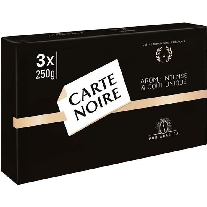 LOT DE 4 - CARTE NOIRE : Café moulu Arabica3 x 250 g
