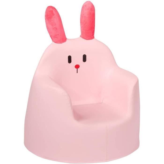 DREAMADE Canapé pour Enfants en Forme Lapin, Bébé Fauteuil Rembouré avec Surface en Mousse, pour Enfants 9 Mois-3 Ans, 46X49X43CM