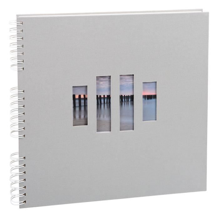 Album photo spirale ZEN gris 32x32cm 60p blanches