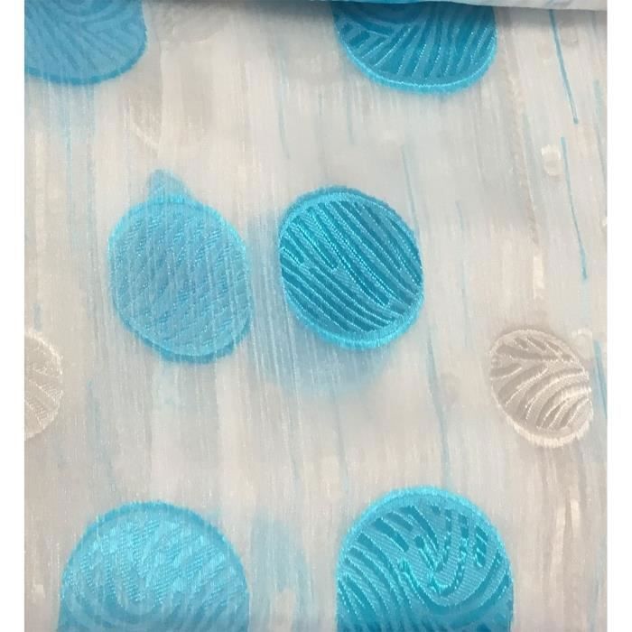 Voilage en Organza Fils Coupés Bleu Turquoise 140 x 240 cm