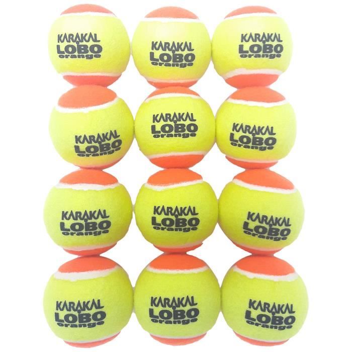 Karakal Unisexe Lobo Balles de Tennis de Faible Compression, Sac DE 12, Vert-Orange