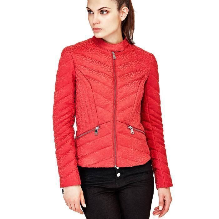Guess Doudoune Femme Matelassé Felicia Rouge - Taille - L