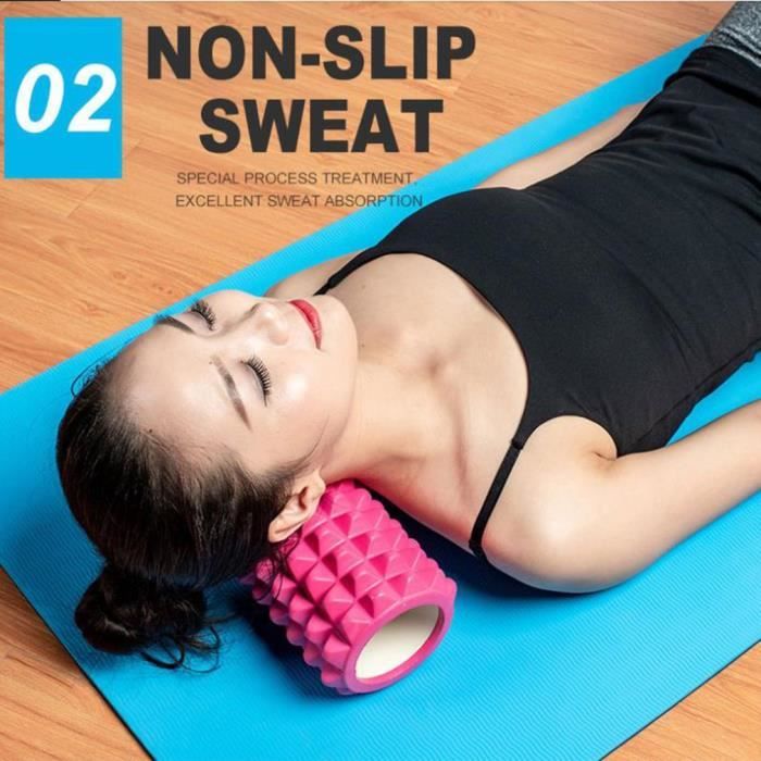 Rouleau de massage mousse, rouleau de volume de formation de yoga, rouleau de Pilates d'exercice de forme physique, Rose