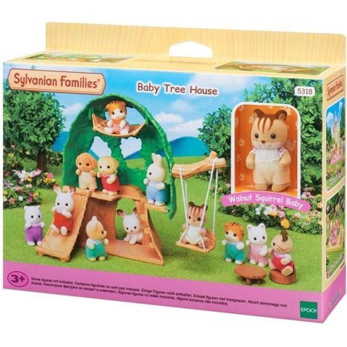 FAMILLES SYLVANIENNES-La cabane Luke bébé écureuil Roux Mini-Univers, 5318, Multicolore