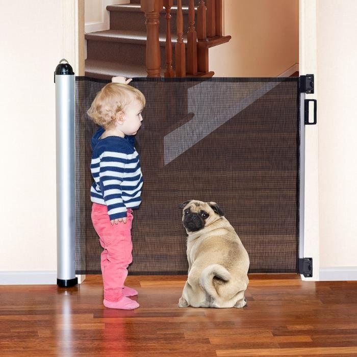 Tatkraft Mom Barriere de Securité Rétractable pour des Portes et des Escaliers, Longueur Réglable, cette Barriere Adaptera 8-140 X