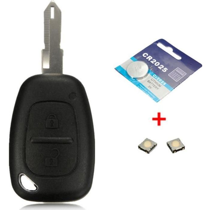 Kit de 2 Bouton Coque Clé Télécommande pour Renault Trafic Kangoo Vivaro Master