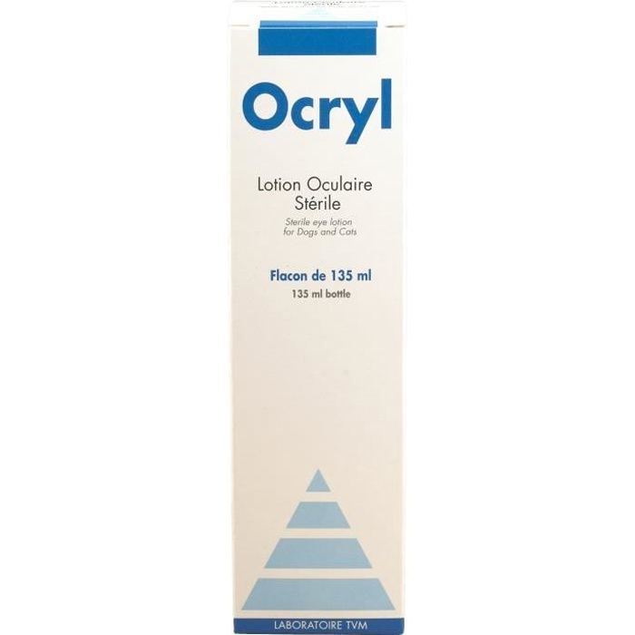 TVM Lotion oculaire stérile Ocryl - Pour chien et chat - Flacon de 135 ml