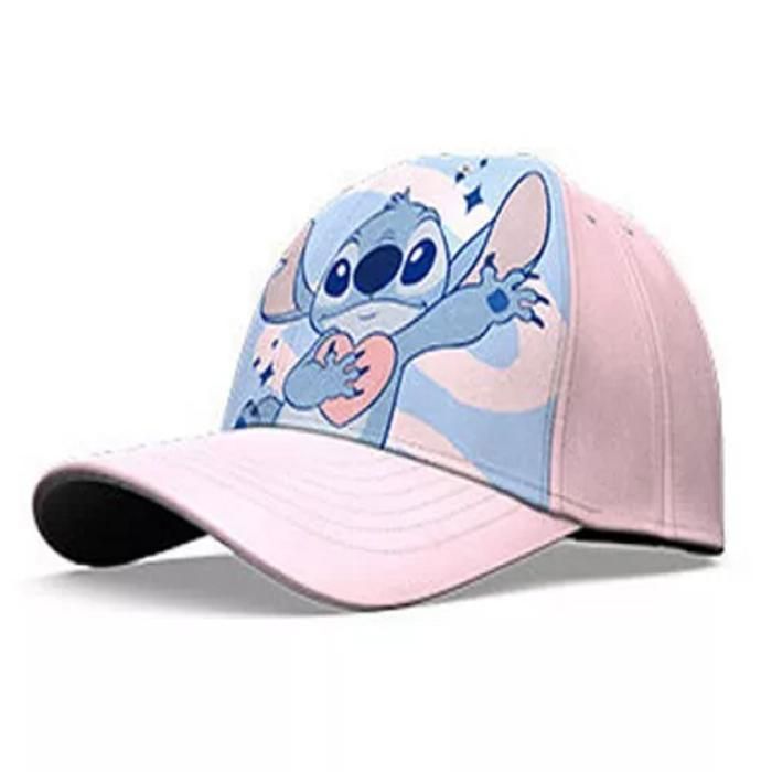 Casquette De Baseball Stitch Pour Fille Et Garçon - Chapeau Réglable Rose Avec Visier, Taille Unique Enfant