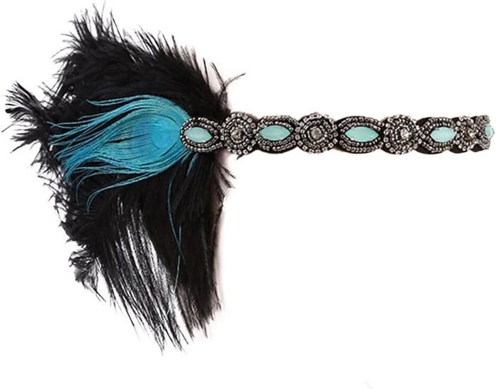 Bandeau Années 20 Luxe Plumes De Paon - Fiesta Republic