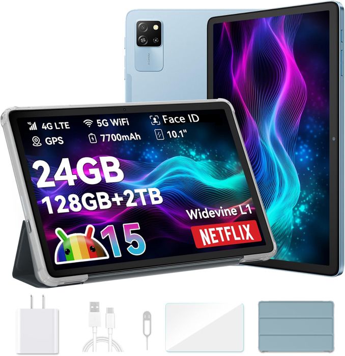 Blackview Tab 60 Pro Tablette Tactile 10.1 HD+ IPS Android 1424Go+128Go/SD 1 To5100mAh(10W) Wifi 5 Mode PC Dual SIM – Bleu