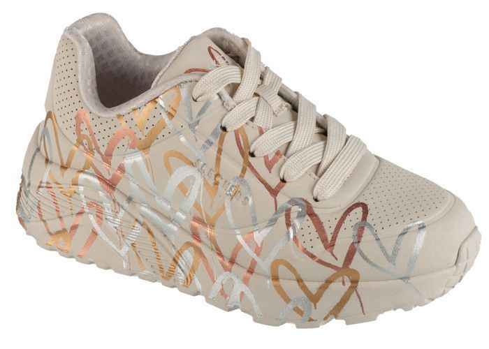 Skechers Baskets - SKECHERS - JGoldCrown Uno Lite Metallic - Blanc - Cuir synthétique - Air-Cooled Memory Foam