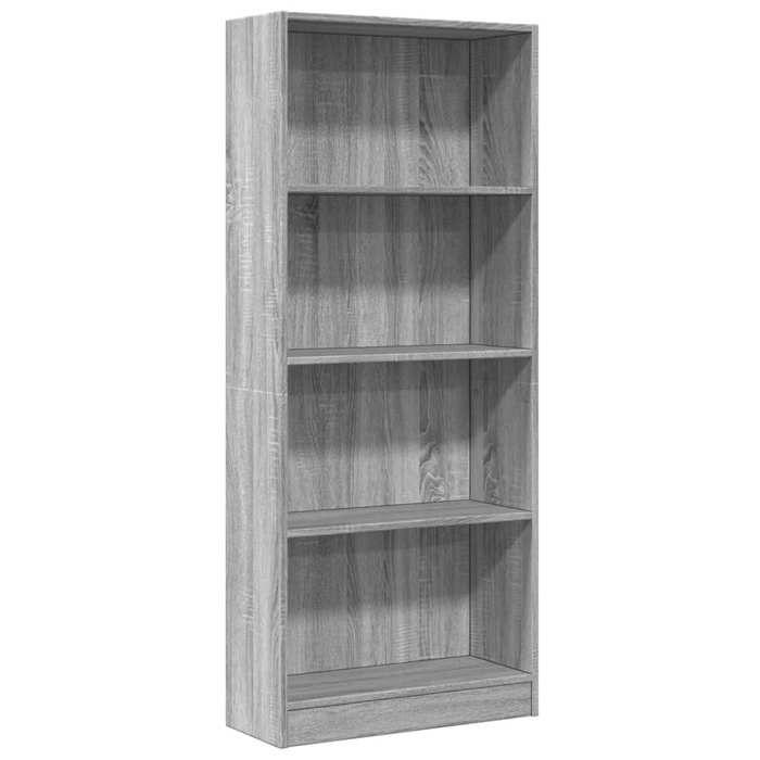 Bibliothèque - mango - Meuble de rangement - Sonoma gris - 60x24x143 cm - bois dingénierie M279