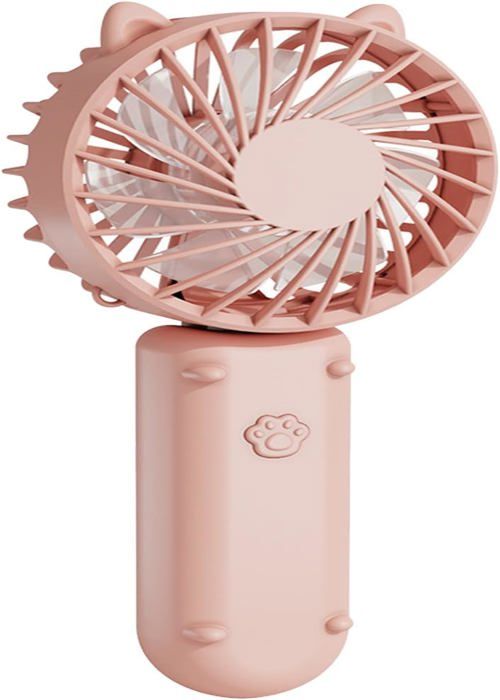Ventilateur personnel rechargeable par USB Mini ventilateur de bureau pliable à 90 ° 3 vitesses de vent Rose - Nobrand