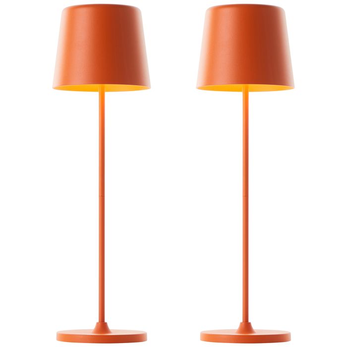 KAAMI lot de 2 lampes extérieures LED intégrée 2W orange mat KAAMI lot de 2 lampes extérieures LED intégrée 2W orange mat