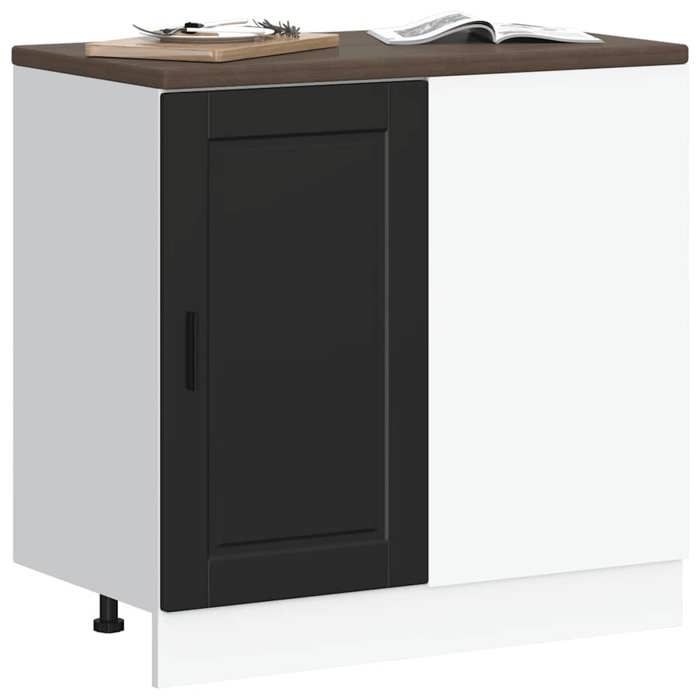 SWEETY - Armoire de cuisine - avec rangements - Porto - Meuble bas cuisine - noir - bois dingénierie LL713