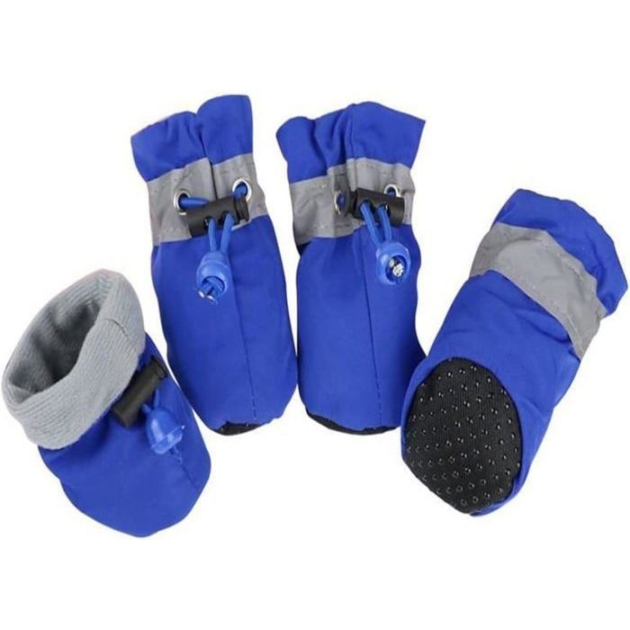 4 chaussures impermables pour chien anti-drapantes bottes chaudes pour petits chiens et chats Animalerie > Chien > Vêtements