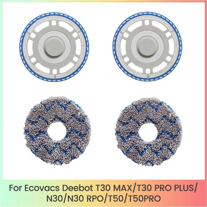 Supports et Tampons de Nettoyage pour Ecovacs Deebot T30 MAX/T30 PRO plus/N30/N30 RPO/T50/T50PRO Aspirateurs.