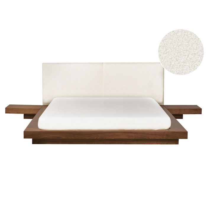Lit avec sommier Bouclé ZEN 160 x 200 cm Frêne marron Lit avec sommier Bouclé ZEN 160 x 200 cm Frêne marron