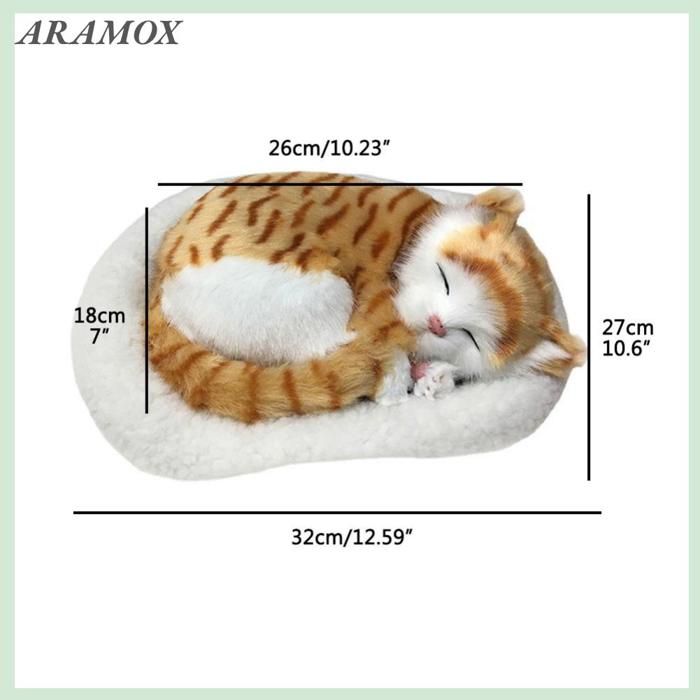 Comparer les prix de ARAMOX poupée animale en peluche pour chat Jouet de chat somnifères réaliste respiration de chat en peluche en deco decoration