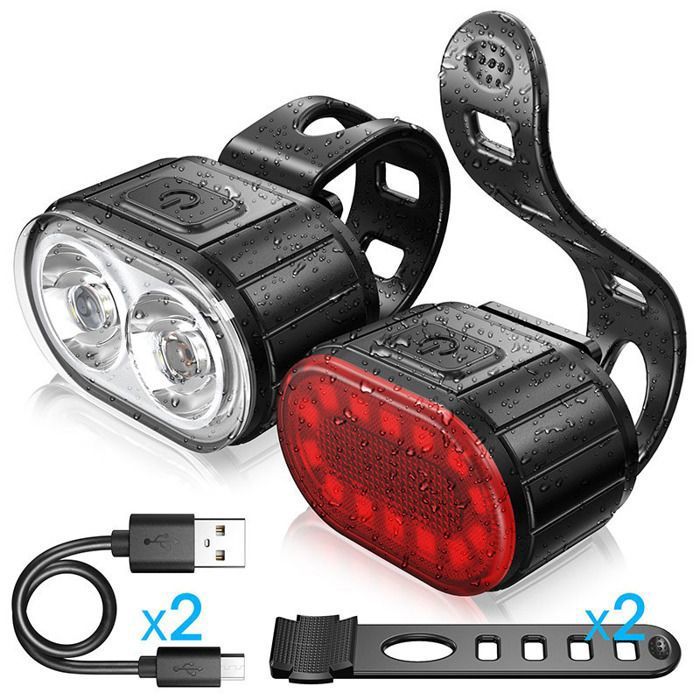 Lumiere velo à LED - Kit d'éclairage rechargeable USB - 6 modes luminosité - Pour être vu