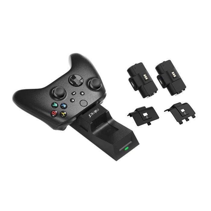 STRA&SZLIG;E GAME Station de Charge Duo pour 2 Manettes Xbox One / One S / One X / Xbox Series X et S &ndash; 2 Batteries 800 mAh et Indicateurs LED 