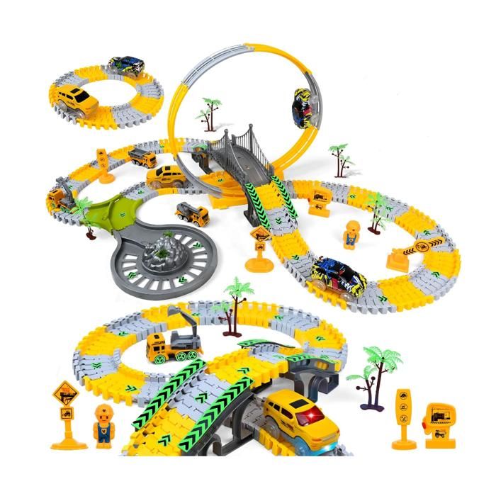 Piste De Course Flexible Hot Bee 4,5 M Pour Voitures Miniatures – Rouge Et Noir, Idéale Pour Les Collections Et Les Courses à La Maison