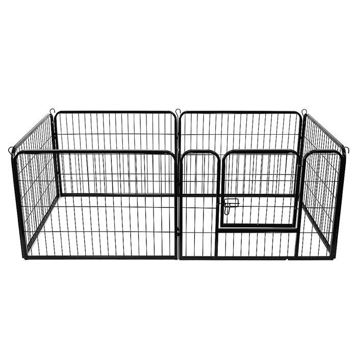 Meilleurs prix pour 6 Panneaux Enclos pour Chien en Métal - Parc pour Chien Pliable avec Porte - Interieur/Exterieur - 80x60 cm - Noir - LVHCMFOHM
