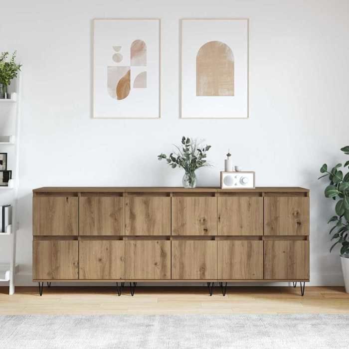 SALE 2026 Armoire/Cabinet à tiroirs Beige - Buffets 3 pcs chêne artisanal 180x35x70cm PRO193737672