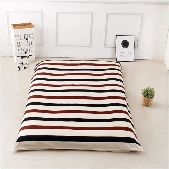 Housse de matelas anti-poussière avec fermeture éclair pour futon/tatami jusqu’à 10 cm (90x200 cm)