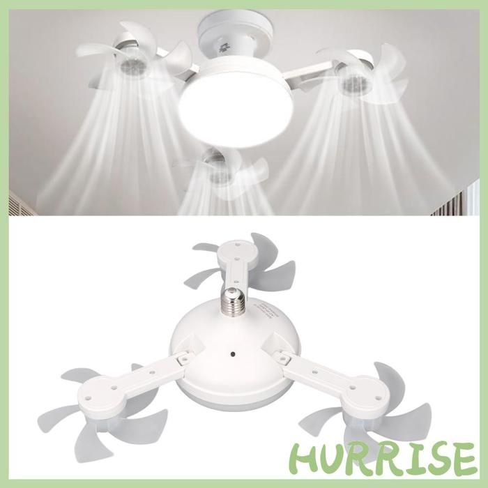 Garosa Ventilateur de plafond avec lumière Ventilateur à douille avec télécommande 3 têtes 3 vitesses de vent 3 linge led - Garosa