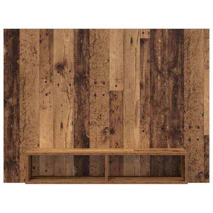 Printemps 2026 SoldesEnsemble meuble TV Suspendu - Armoire multimédia/Cabinet HIFI Muraux Bois Ancien 120 x 235 x 90 cm 7332375