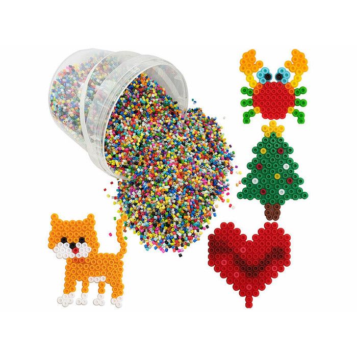 30 000 perles à repasser dans un seau - 22 couleurs
