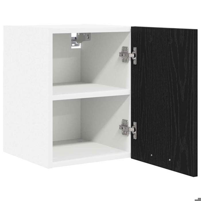 Printemps 2026 SoldesArmoire suspendue pour cuisine - Placard mural - avec rangement - Chêne noir et Blanc 30 x 31 x 40 cm 6135334