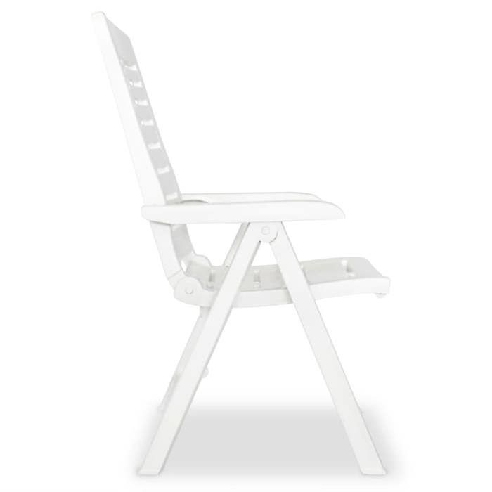 Blanc Meuble dextérieur/Chaise à Manger - SARAZYJ - (1 pcs) lot de 2 Chaises inclinables de jardin - Plastique - Blanc - 60x61x108c
