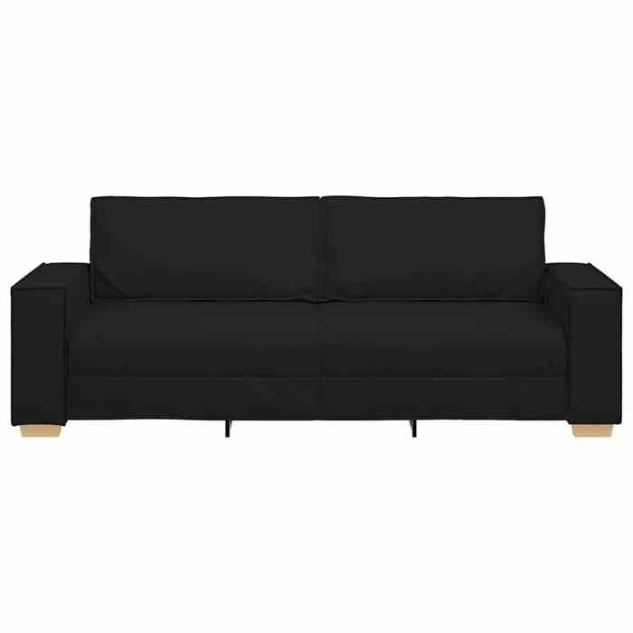 Sofa TROIS PLACES Doux - MONANA - Canapé 3 places - montage simple - Noir 220x78x84 cm Tissu 220x78x84cm @8388272