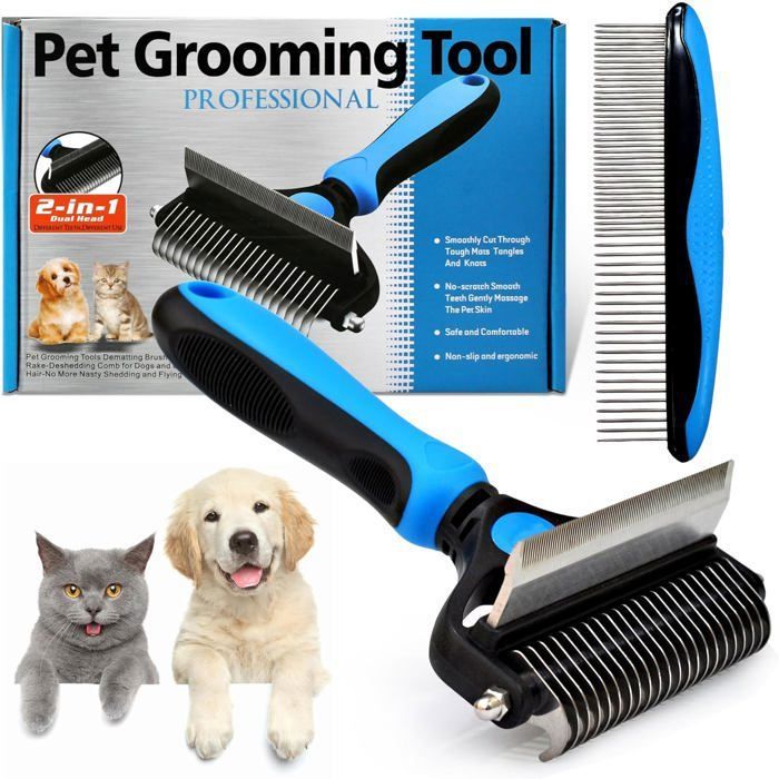 Grand peigne professionnel spécial pour chiens et chats pour poils longs et courts convient au chat persan