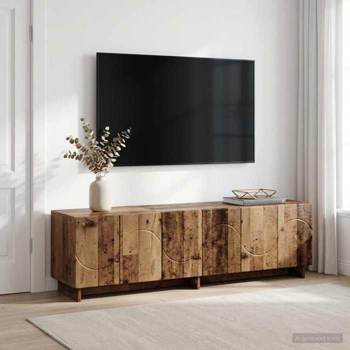vidaXL Meuble TV 140 x 34 5 x 40 cm Bois ancien Bois dingénierie 8011583